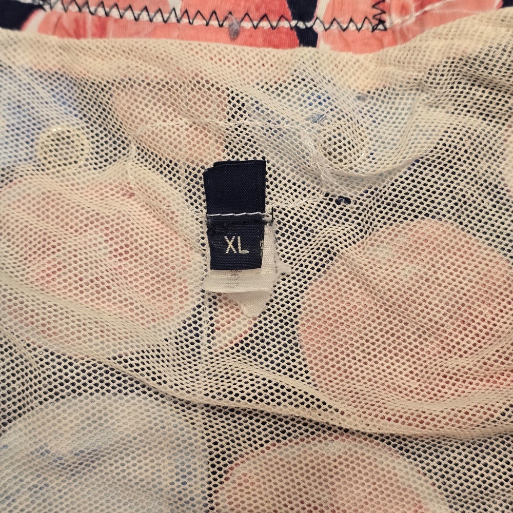 Vilebrequin Moorea Swim Trunks Mens XL Navy Blue Pink Citrus Fruit Print Shorts - Picture 3 of 5